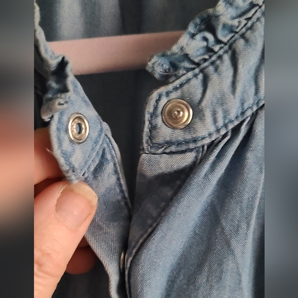 Wonderly chambray denim ruffle blouse XXL plus women's - Picture 4 of 13